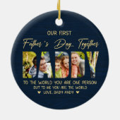 First Father’s Day with Daddy – Custom Photo Gift Keramik Ornament (Hinten)