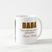 First Fathers Day Custom Photo Dada Milestone Kaffeetasse (VorderseiteRechts)