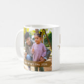 First Fathers Day Custom Photo Dada Milestone Kaffeetasse (Vorderseite Links)