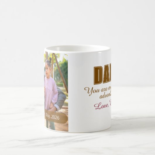 First Fathers Day Custom Photo Dada Milestone Kaffeetasse (Mittel)