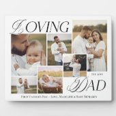 First Fathers Day Loving Dad Elegant Photo Collage Fotoplatte (Vorderseite)