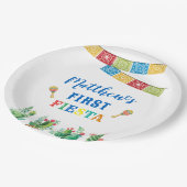First Fiesta Birthday Party Plate, Junge, Mexikane Pappteller (Schrägansicht)