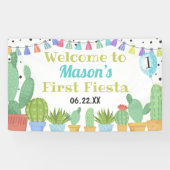 First Fiesta Boy Taco Bout Ein Party Kakteen Gebur Banner (Horizontal)