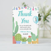 First Fiesta Boy Taco Bout Ein Party Kakteen Gebur Dankeskarte (Stehend Vorderseite)