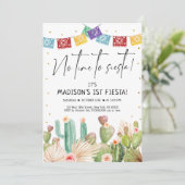 First Fiesta Cactus Boho Birthday Einladung (Stehend Vorderseite)