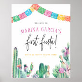 First Fiesta Cactus Girl Birthday Poster (Vorne)