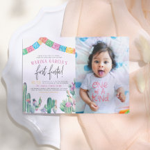 First Fiesta Cactus succulent Girl Birthday Foto