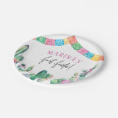 First Fiesta Cute Girl Birthday Pappteller (Schrägansicht)