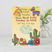 First Fiesta, Taco 'Bout One, 1st Birthday Einladung (Stehend Vorderseite)