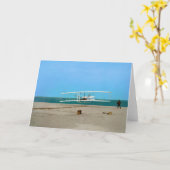 First Flight Wright Brothers Vintages Flugzeug Karte (Gelbe Blume)