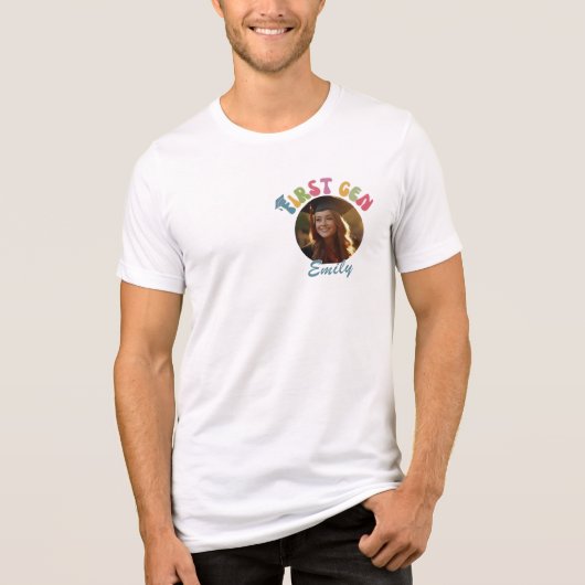 First Gen Retro Personalisierte Abschluss Geschenk Tri-Blend Shirt (Vorderseite)