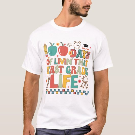 First Grade 100 Days of School T-Shirt (Vorderseite)
