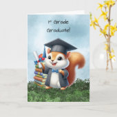 First Grade Abschluss Boy Squirrel Gratulation Karte (Gelbe Blume)