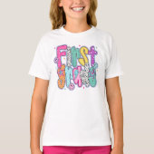 First Grade First Day of School Coquette Girly  T-Shirt (Vorderseite)