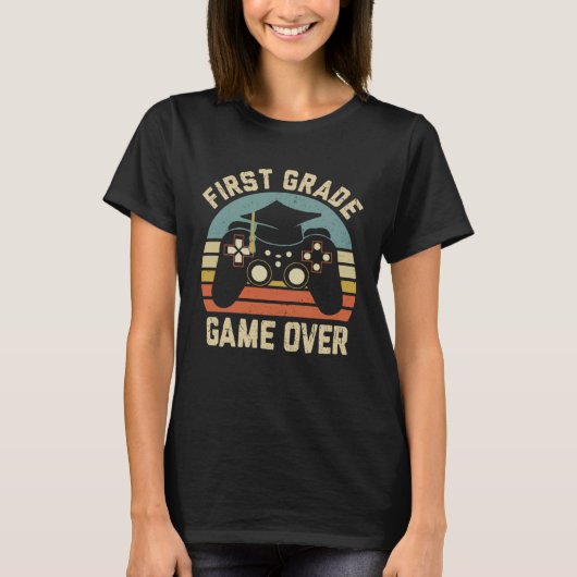 First Grade Game Over Happy Last Day Of School Boy T-Shirt (Vorderseite)