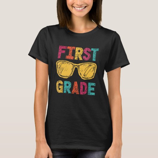 First Grade Glasses Girl Boys 1st Grade Squad Back T-Shirt (Vorderseite)