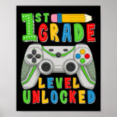 First Grade Level Unlocked Ck To School Gamer Boys Poster (Vorne)