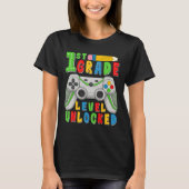 First Grade Level Unlocked Ck To School Gamer Boys T-Shirt (Vorderseite)