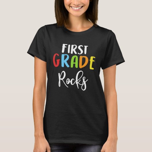 First Grade Rocks Teacher Student Back To School K T-Shirt (Vorderseite)