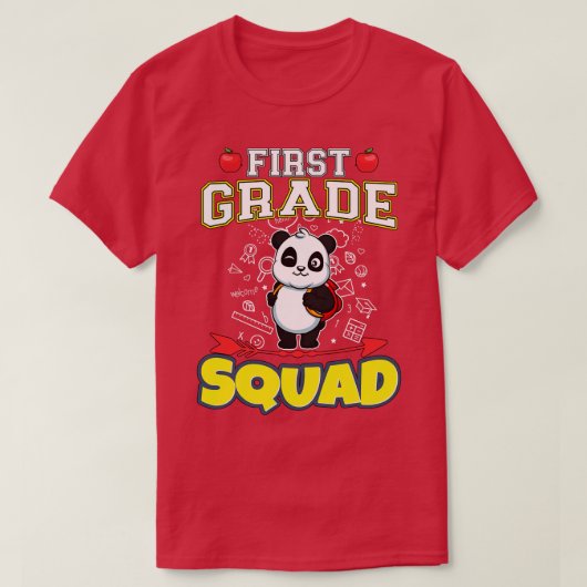 First Grade Squad Funny Elementary School T-Shirt (Design vorne)