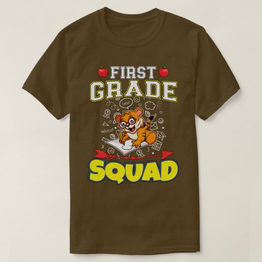 First Grade Squad Funny Elementary School T-Shirt (Design vorne)