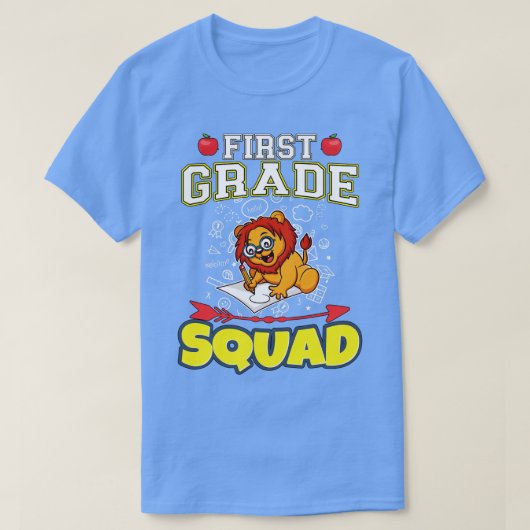 First Grade Squad Funny Elementary School T-Shirt (Design vorne)