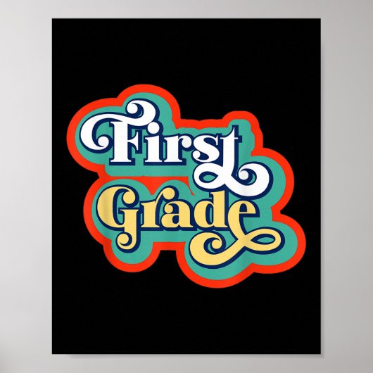 First Grade Teacher And Student Back To School Vib Poster (Vorne)