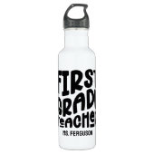 First Grade Teacher Black Text Design Edelstahlflasche (Vorderseite)