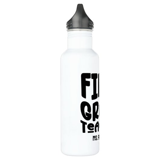 First Grade Teacher Black Text Design Edelstahlflasche (Links)