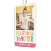 First Grade Teacher Colorful Text Photo Autolufterfrischer (Links)