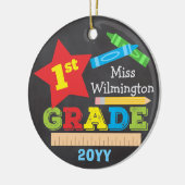 First Grade Teacher Keepsake Chalkboard Colorful Keramik Ornament (Links)