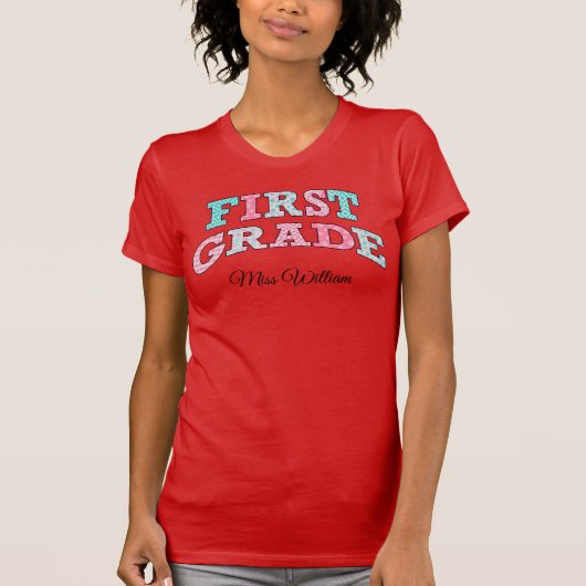 First Grade Teacher Mr Johnson Custom School Class T-Shirt (Vorderseite)