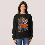 First Grade Teacher Student Peace Love Back to Sch Sweatshirt (Vorne ganz)