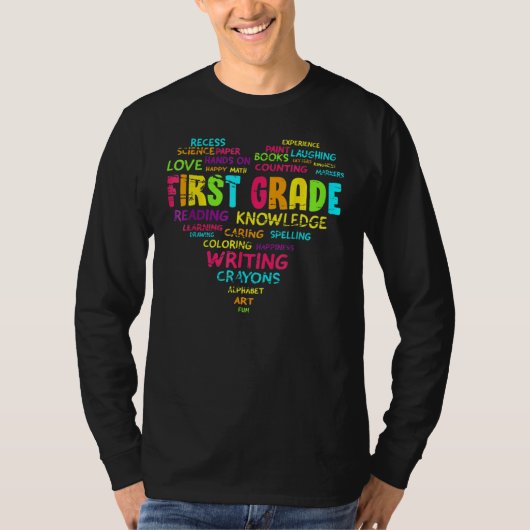 First Grade Team Teacher Student 1st Grade Heart T-Shirt (Vorderseite)