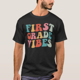 First Grade Vibes Retro Groovy T-Shirt