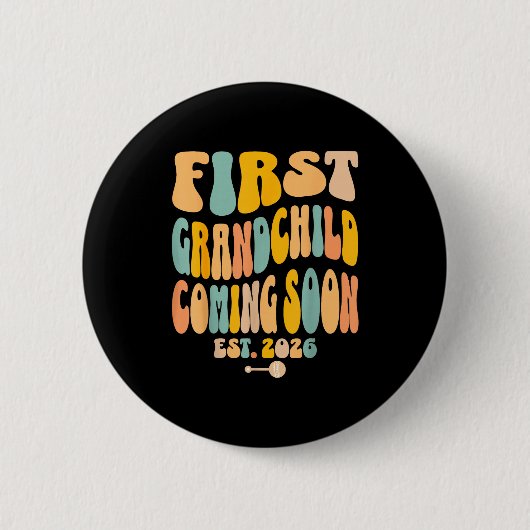 First Granhild Coming Soon 2026 Baby Announcement  Button (Vorderseite)