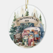 First Holiday RV Camping Couple neu Keramik Ornament (Links)