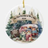 First Holiday RV Camping Couple neu Keramik Ornament (Hinten)