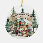 First Holiday RV Camping Couple neu Keramik Ornament (Vorne)