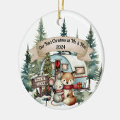 First Holiday RV Camping Couple neu Keramik Ornament (Links)