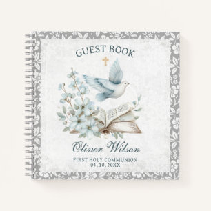 First Holly Communion Book and Dove Guest Book Notizblock