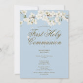 First Holy Communion Blossom Floral Elegant Einladung (Vorderseite)
