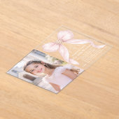 First Holy Communion Blush Pink Bow Christian Acryleinladungen (Ablage )