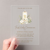 First Holy Communion Candle Bible Greenery Acryleinladungen (Insitu (Handheld))