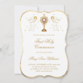 First Holy Communion catholic angels Eucharist Einladung (Vorderseite)