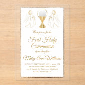 First Holy Communion catholic angels Invitation Acryleinladungen (Vorderseite)