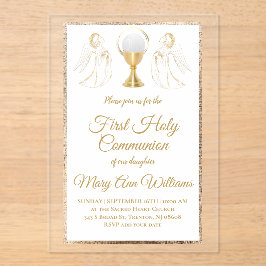 First Holy Communion catholic angels Invitation Acryleinladungen