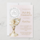 First Holy Communion Chalice Host Einladung (Vorderseite)
