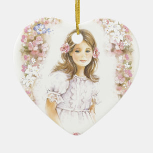 First Holy Communion, confirmation girl Keramikornament