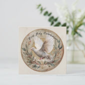 First Holy Communion Dove Vintage Christian Theme Karte (Stehend Vorderseite)